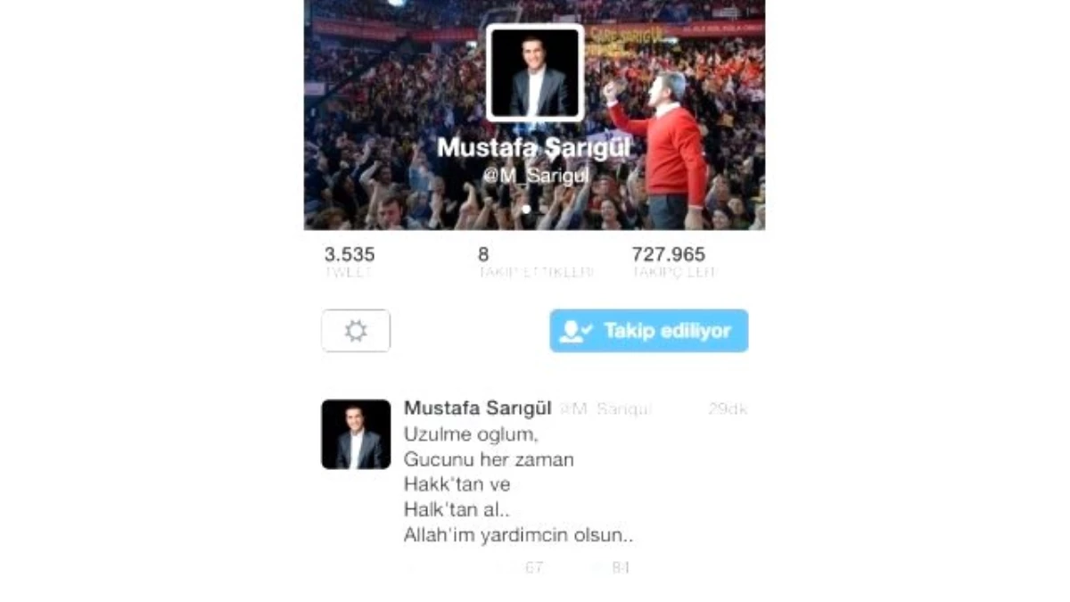 Mustafa Sarıgül\'den Oğluna Destek Tweet\'i