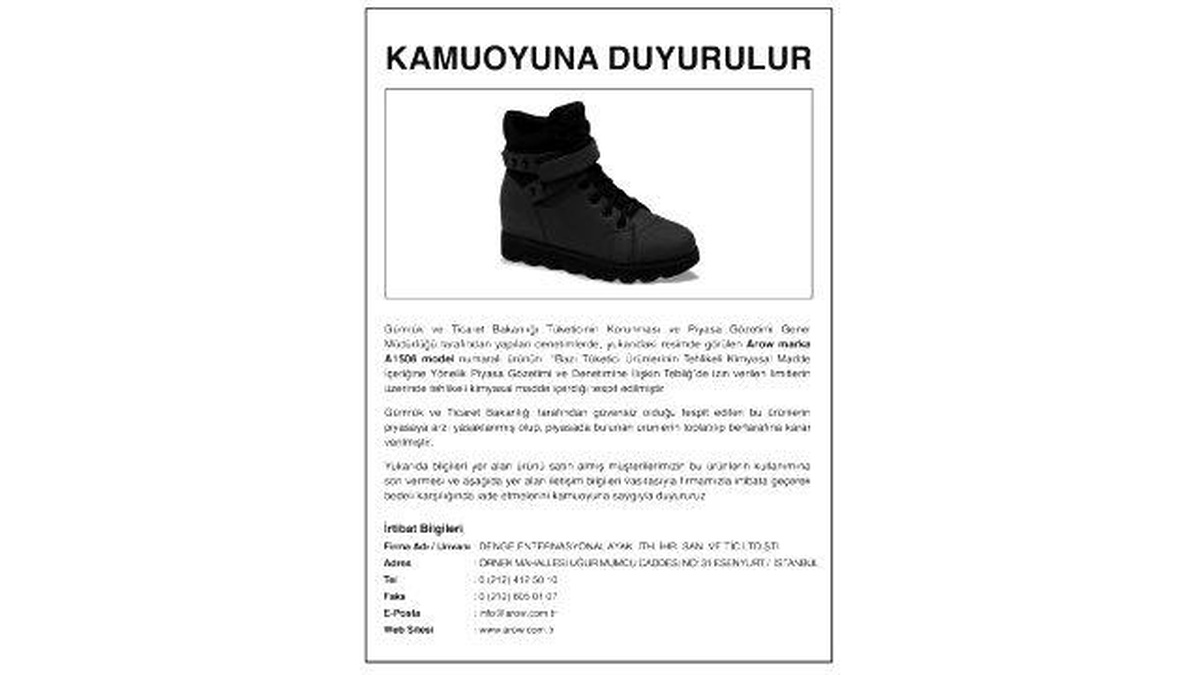Ayakkabı Firması, Bu Ayakkabıları Piyasadan Toplamak İçin İlan Verdi