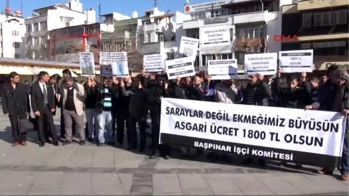 Gaziantep\'te İşçilerden Asgari Ücret Eylemi