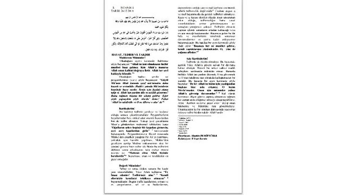İş Kazalarına Karşı \'Cuma Hutbesi\' Önlemi