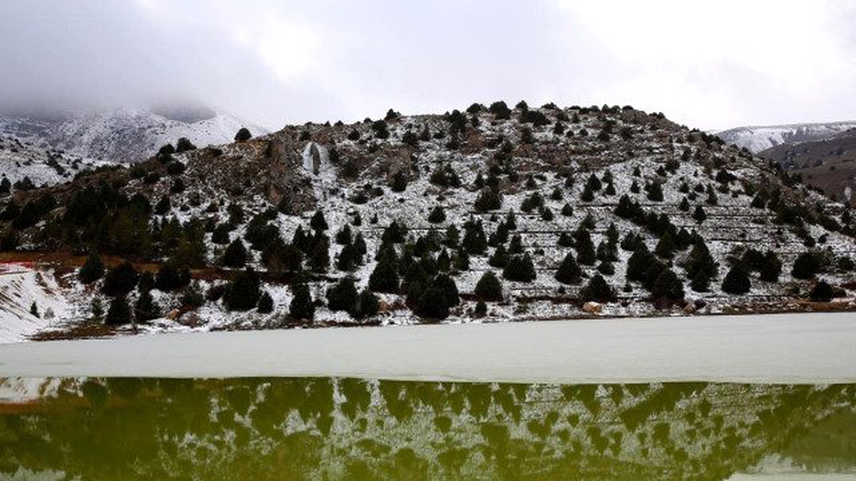 Erzincan\'daki Ardıçlı Gölü\'nün Yüzeyi Buz Tuttu