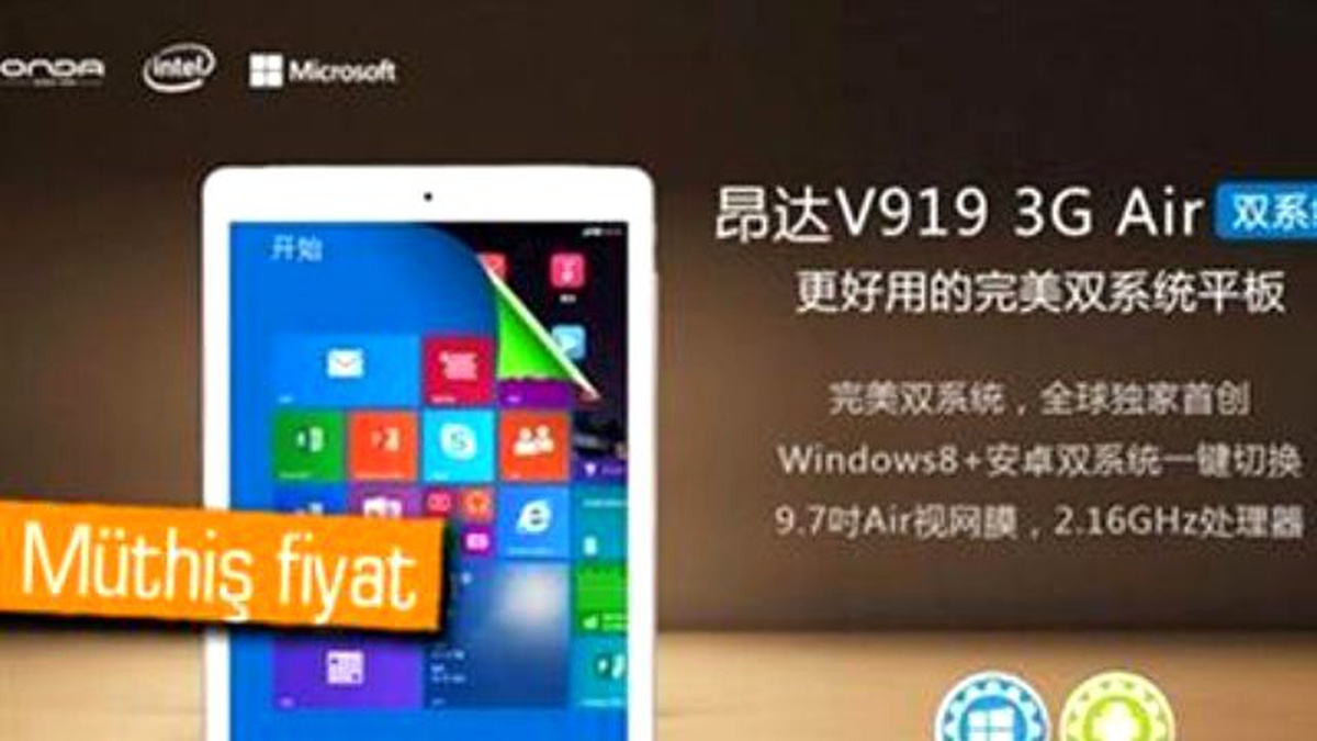Çift İşletim Sistemli İpad Air Klonu: Onda V919 3g Air