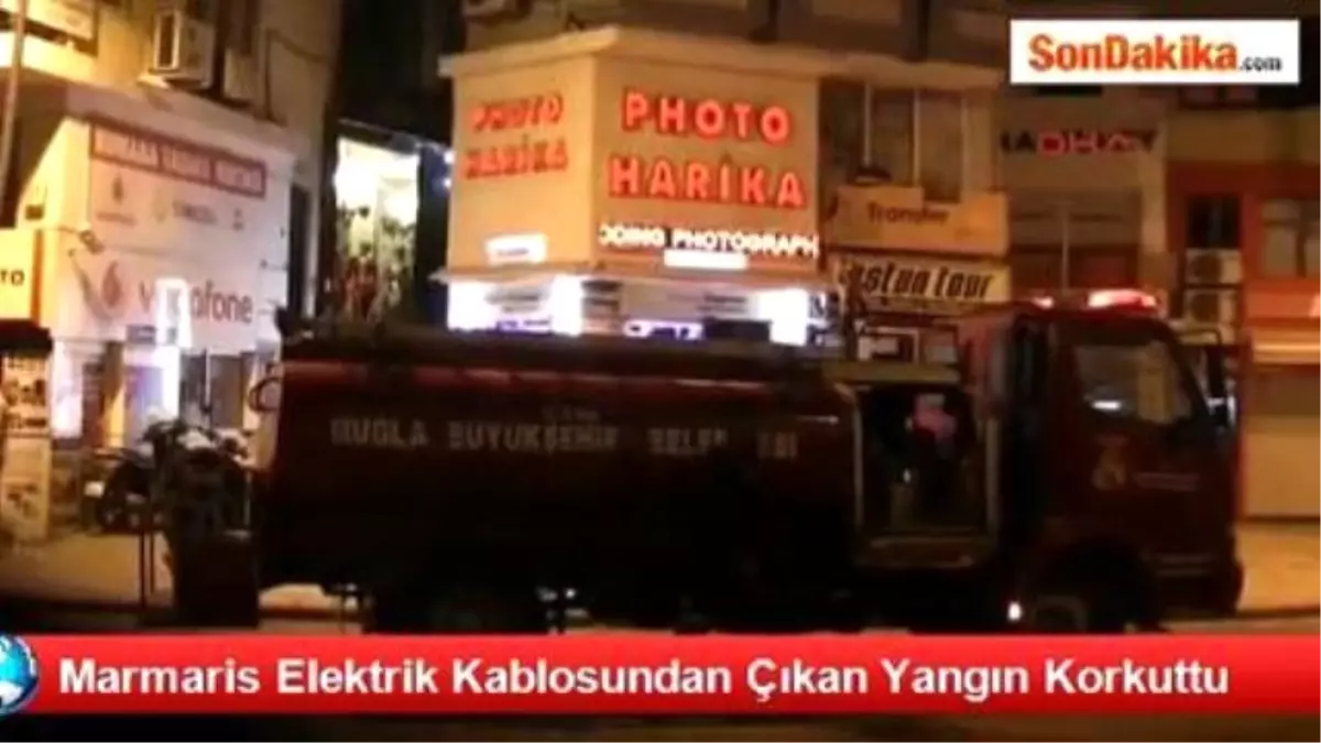 Marmaris Elektrik Kablosundan Çıkan Yangın Korkuttu