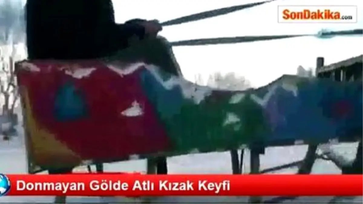 Donmayan Gölde Atlı Kızak Keyfi