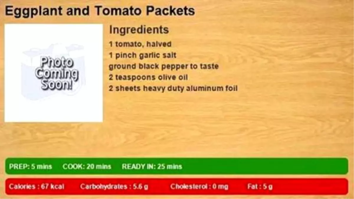 Eggplant And Tomato Packets