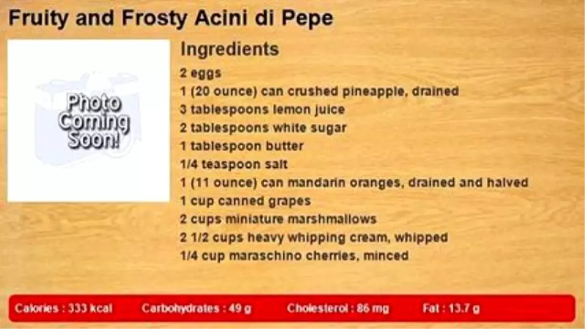 Fruity And Frosty Acini Di Pepe