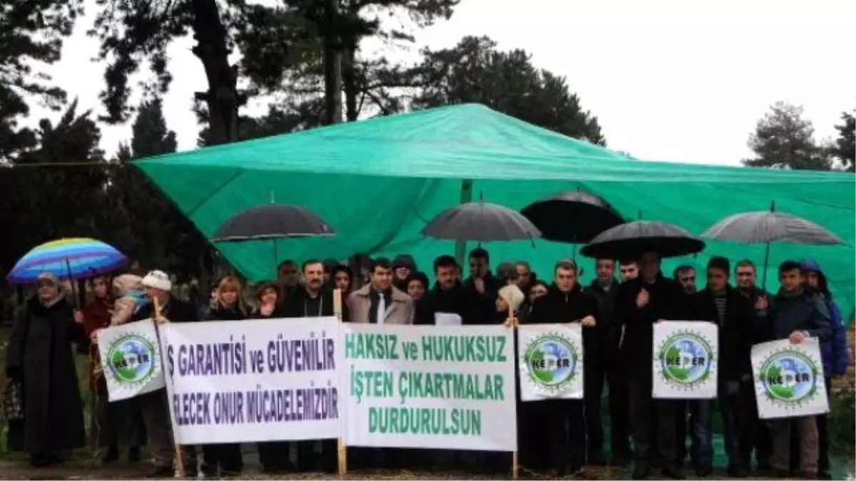 İşten Çıkarılan Taşeron İşçilerden Protesto Eylemi