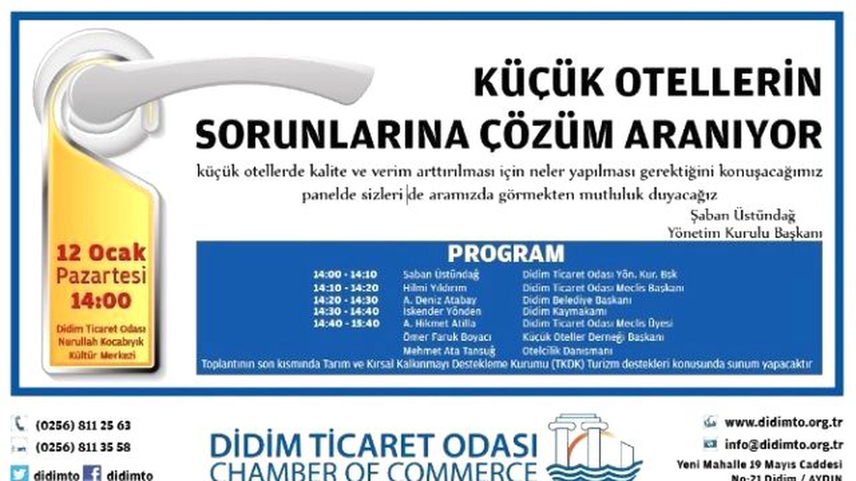 Didim\'de Ertelenen Küçük Oteller Toplantısı 12 Ocak\'ta Yapılacak