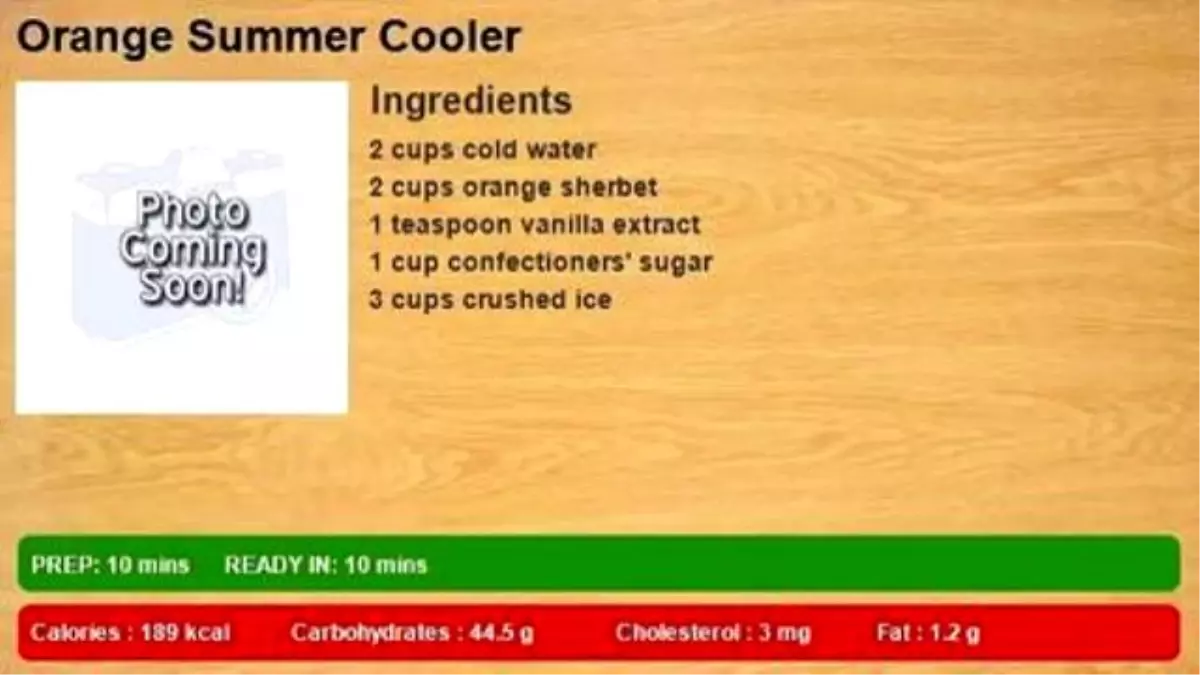 Orange Summer Cooler