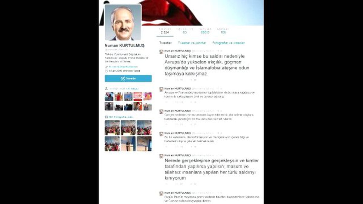 Başbakan Yardımcısı Kurtulmuş Paris\'teki Terör Saldırısını Kınadı