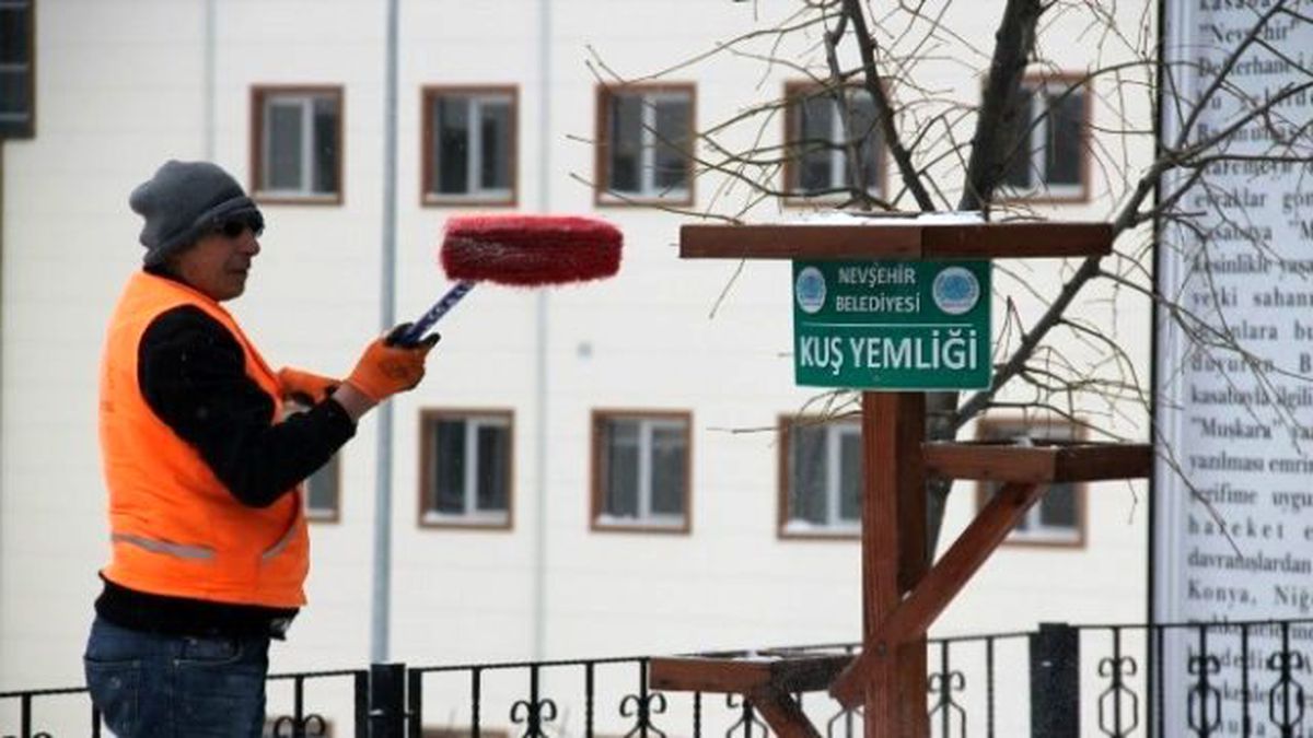 Belediye Ekipleri Kuşlara Yem Bıraktı