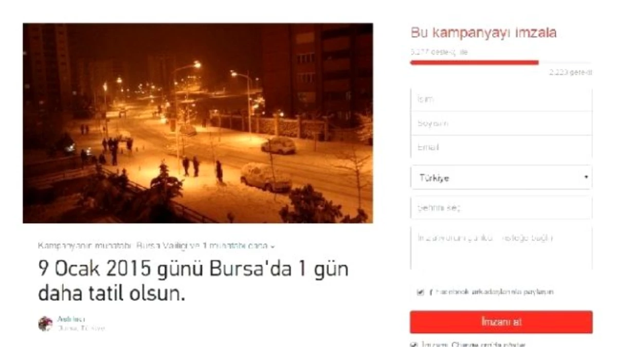Bursalı Öğrencilerden "Okul Tatil Olsun" Kampanyası