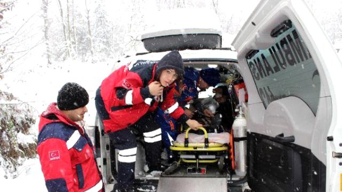Hamile Kadın Paletli Ambulansla Hastaneye Kaldırıldı