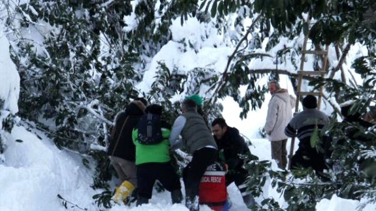 Rize\'de Mahsur Kalan 3 Kişiye Havadan Gıda ve Yakacak Atıldı