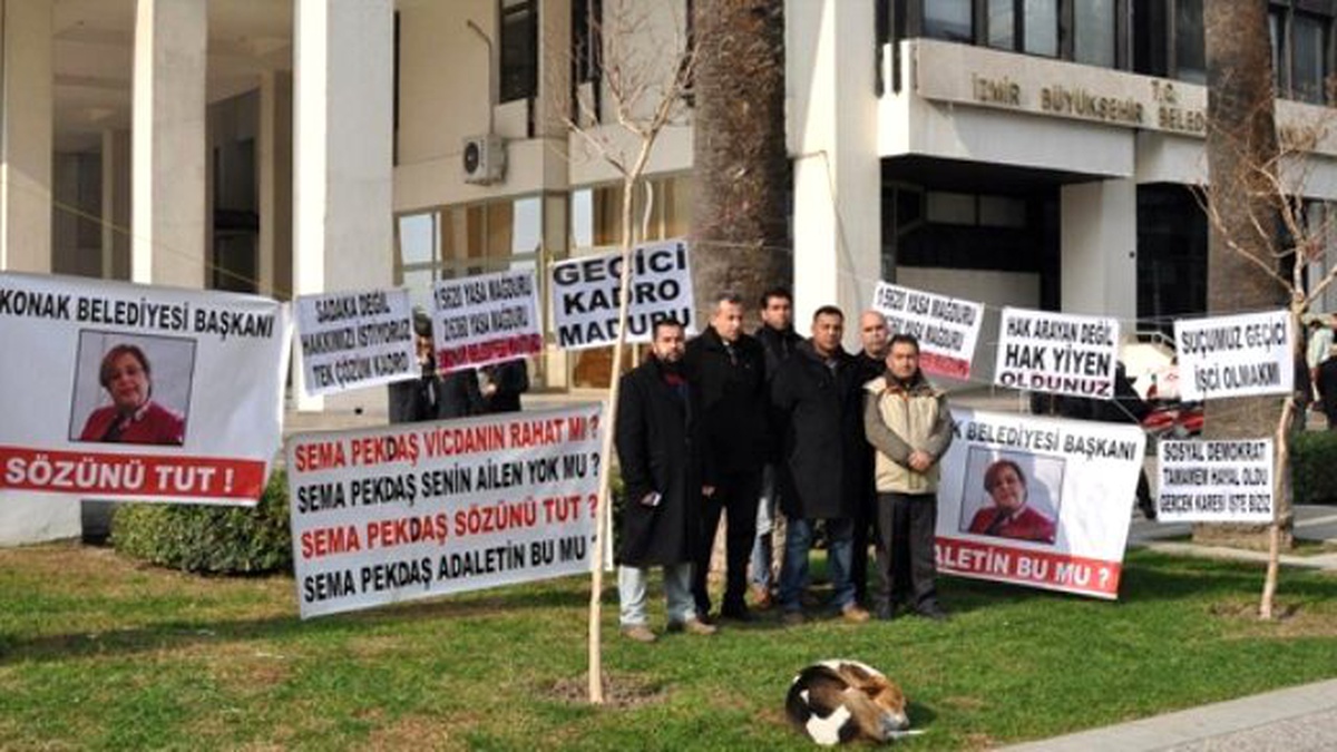 Konak Belediyesi\'nde İşten Çıkarılan İşçilerden Eylem