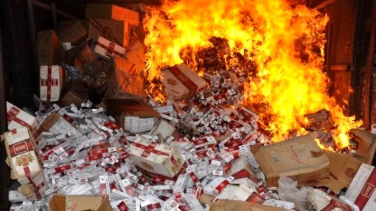 Kırıkkale\'de 450 Bin Paket Kaçak Sigara İmha Edildi