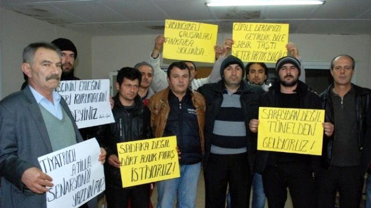 Sabuncubeli Tüneli\'nde Çalışan İşçiler Eylem İçin Ankara Yolunda