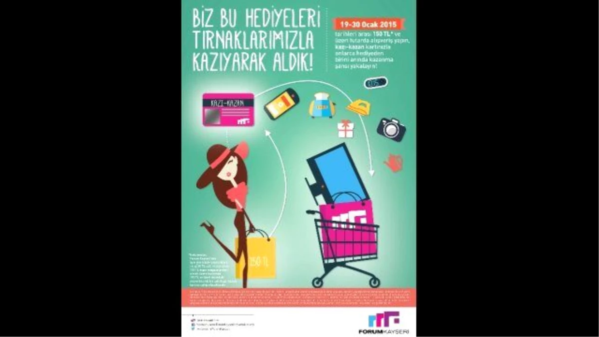 Forum Kayseri\'de Alışveriş Yapanlar Kazı-Kazan Kart ile Hediyelerini Anında Kazanmaya Devam Ediyor
