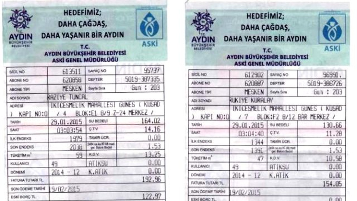 Aski\'den Kuşadası\'ndaki Faturalarla İlgili Açıklama