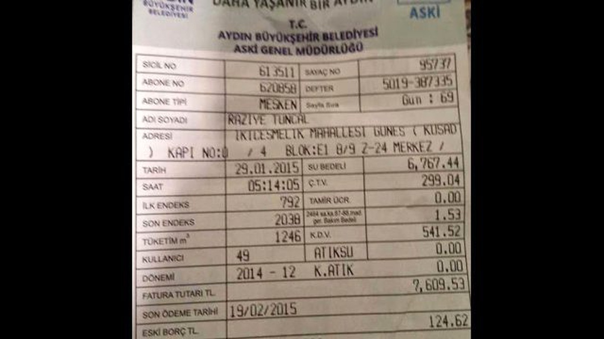Kuşadası\'nda Vatandaşa Su Faturası Şoku