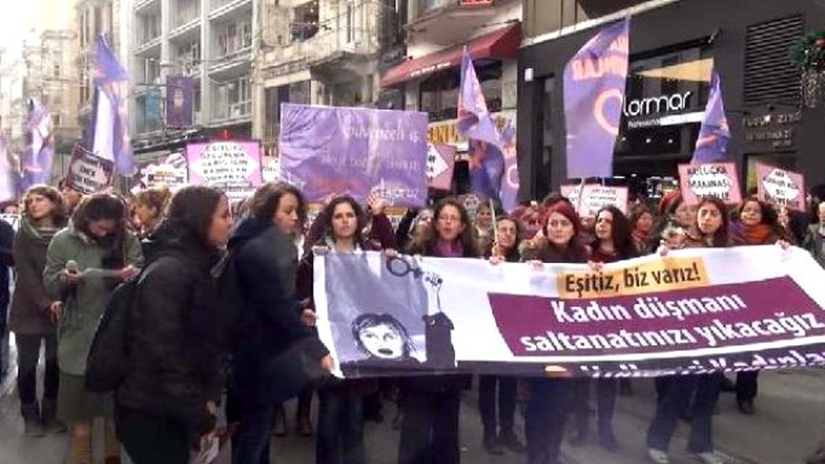 Eylemci Kadının Kafasına Kalas Düştü