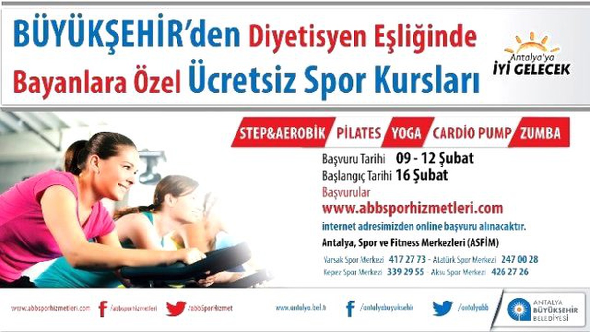 Kadınlara Özel Ücretsiz Spor Kursları