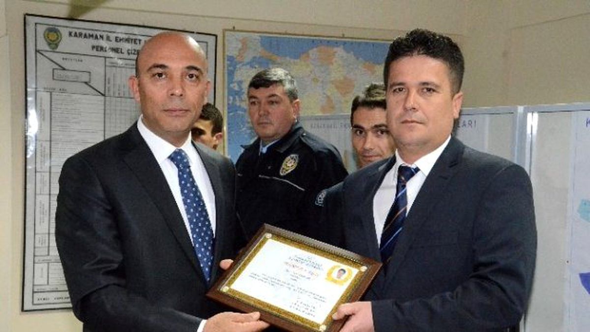 Karaman Emniyet Müdürü Şahne\'den Başarılı Polislere Teşekkür Belgesi