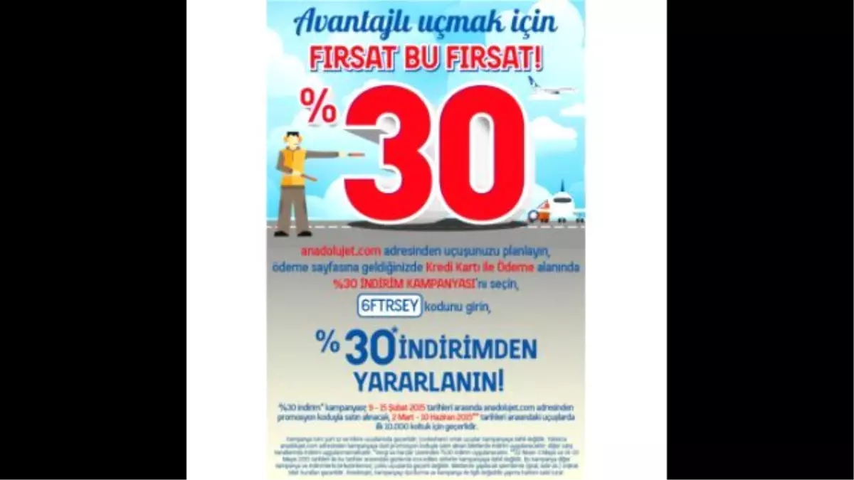 Anadolujet\'ten Yüzde 30 İndirimli Yeni Bahar Kampanyası