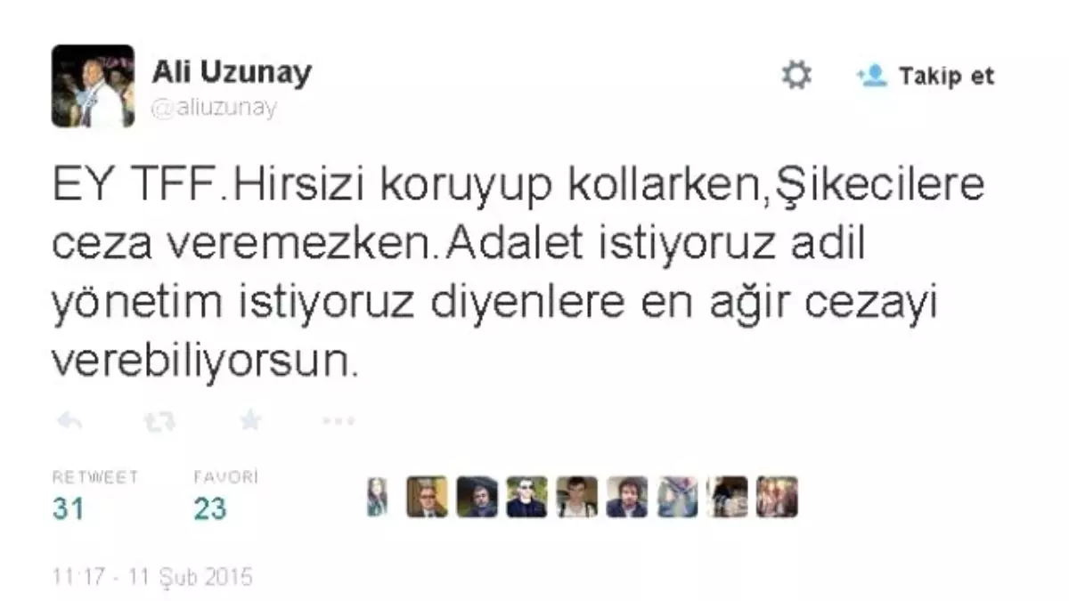 Ali Uzunay\'dan Tff\'ye Sert Tepki