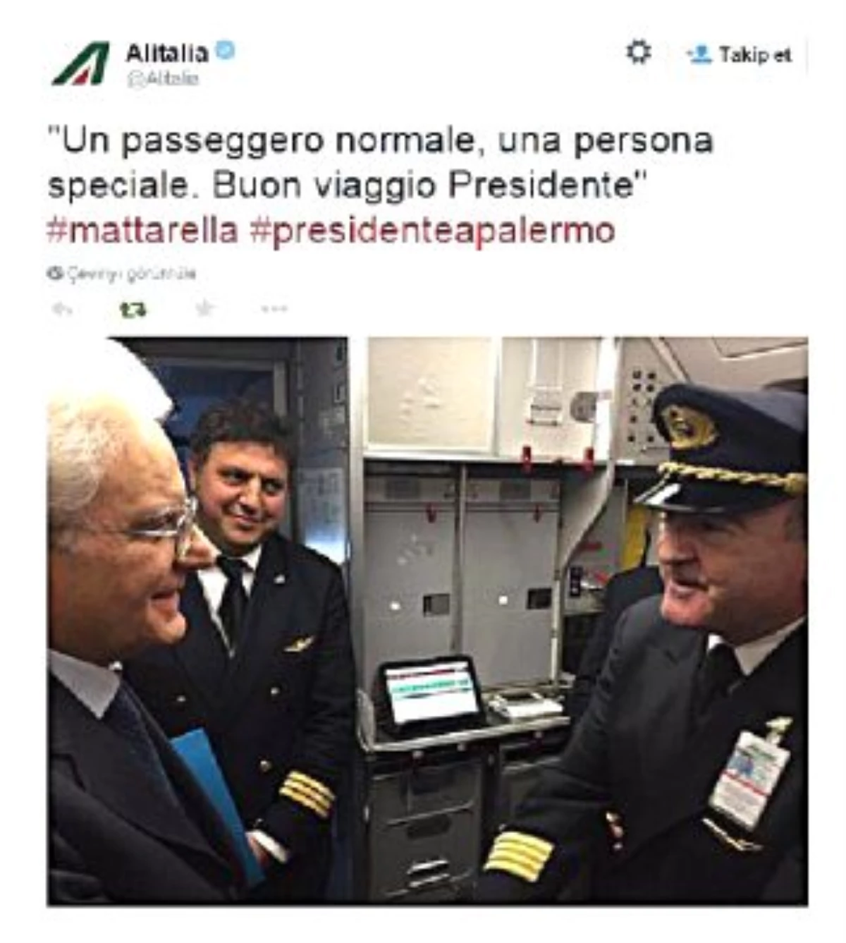 İtalya Cumhurbaşkanı Bir İlke İmza Atarak Tarifeli Uçağa Bindi