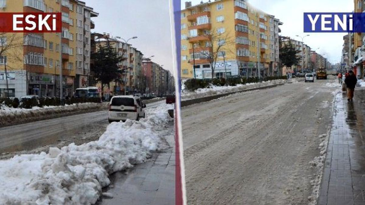 Bozüyük\'te Ana Caddedeki Karlar Temizlendi