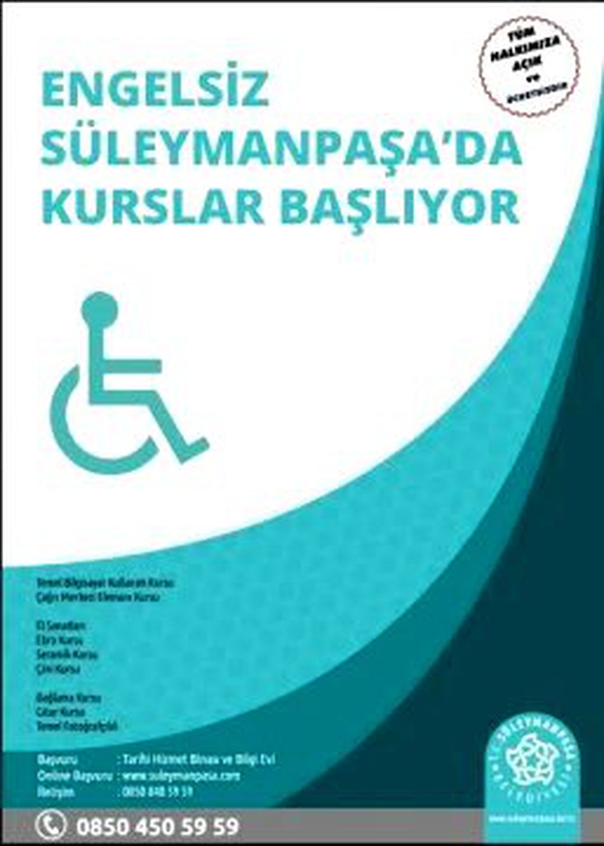 Engelsiz Bir Süleymanpaşa İçin Kurslar Başlıyor