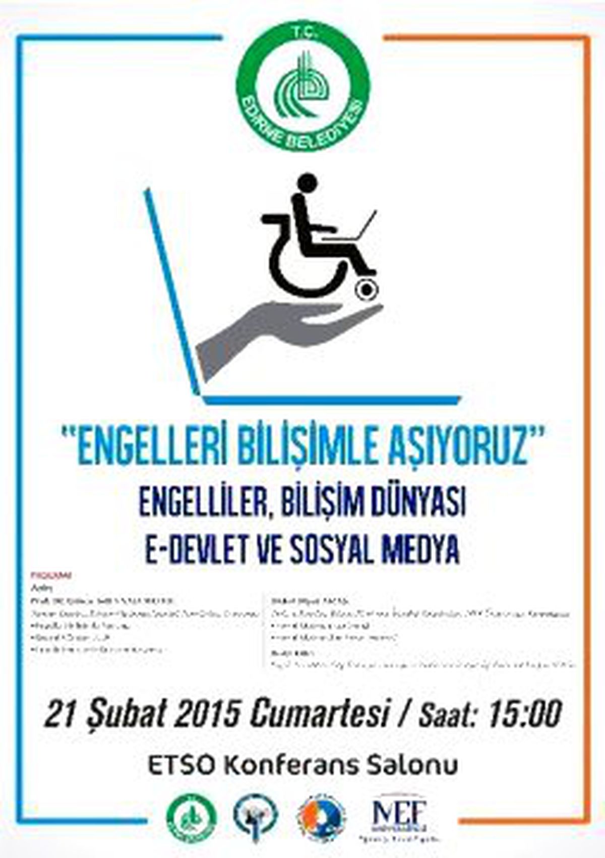Edirne\'de \'Engelleri Bilişimle Aşıyoruz\' Paneli Düzenlenecek