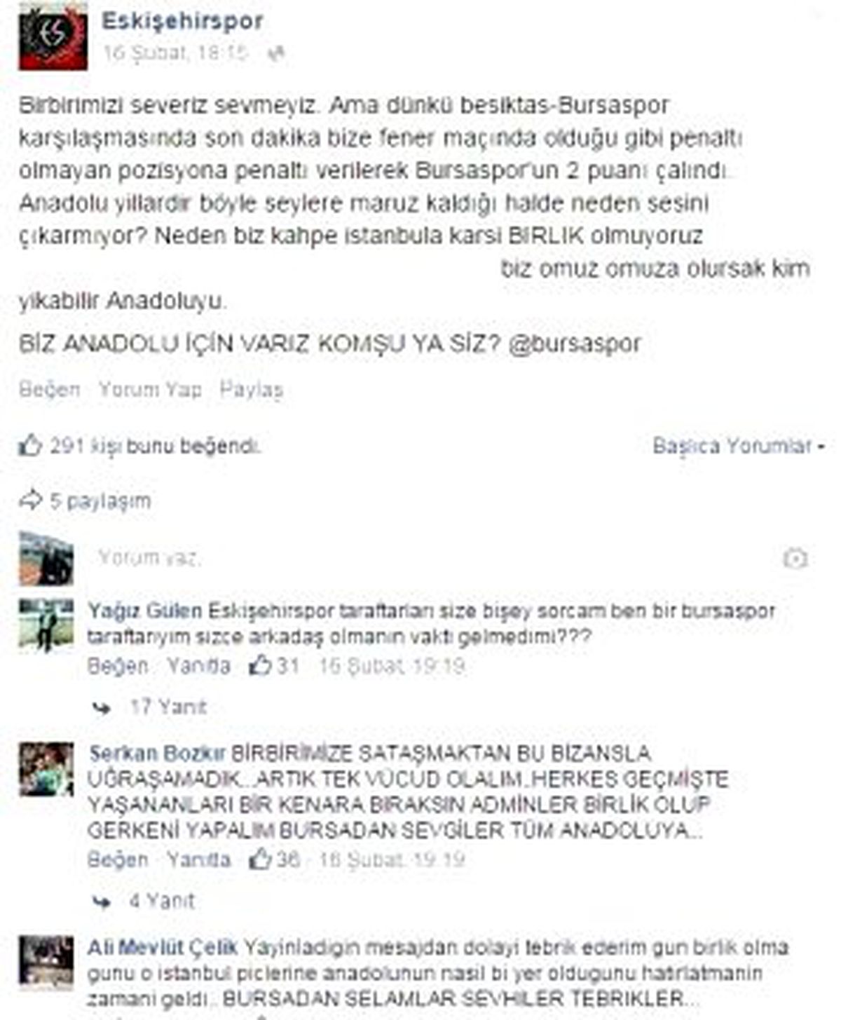 Futbolda Anadolu Birliği mi Doğuyor?