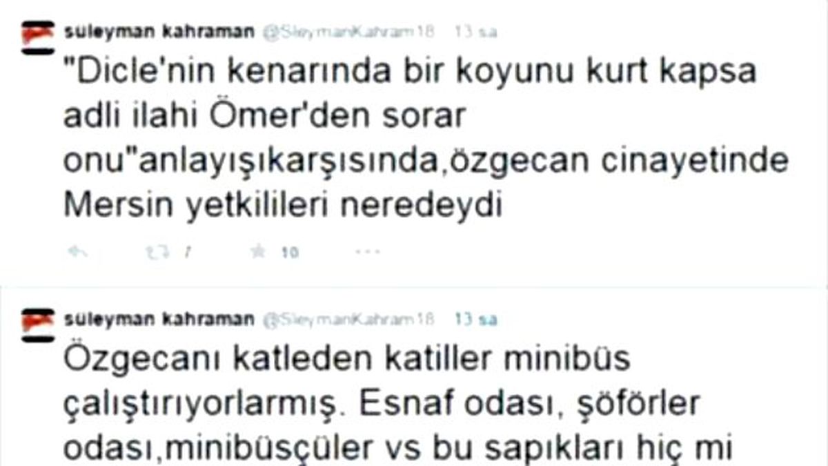 Vali Kahraman\'dan Twitter\'da Özgecan Aslan Tepkisi