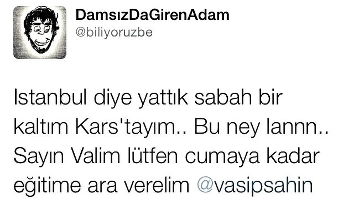 Valiye Attığı Kar Tweetiyle Yine Milyonları Güldürdü