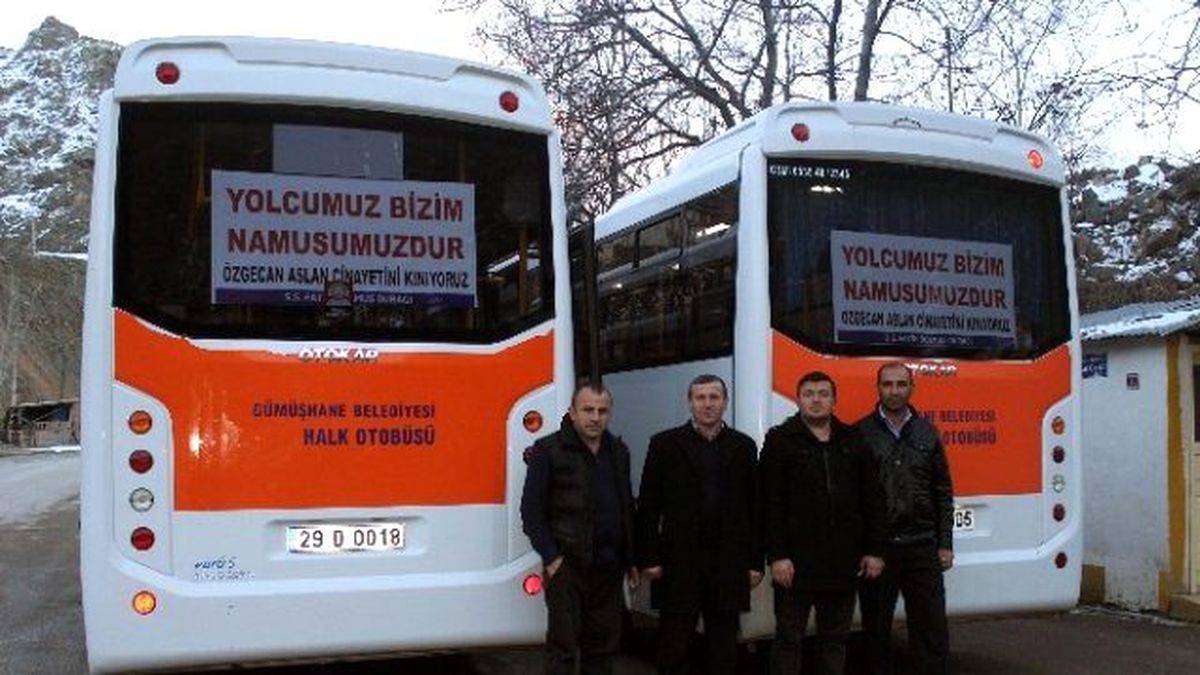 Gümüşhaneli Dolmuşçulardan Özgecan Eylemi