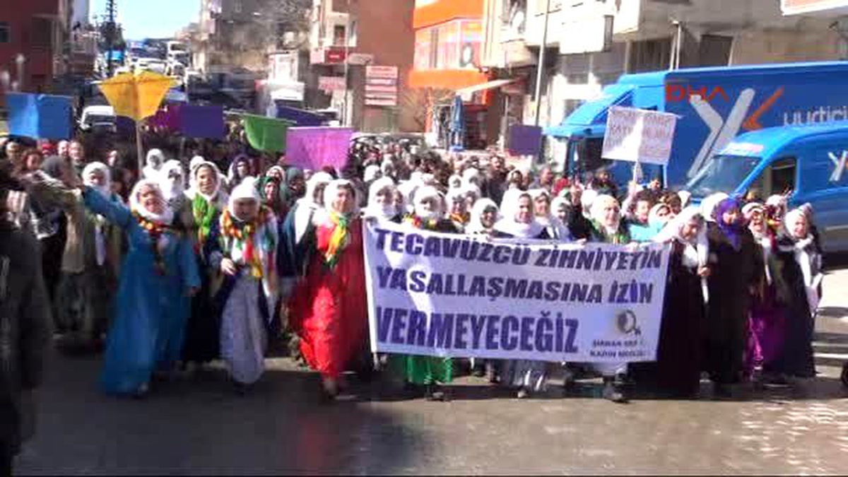 Şırnak\'ta Dbp\'li Kadınlar, Kadına Şiddeti Yürüyüşle Protesto Etti