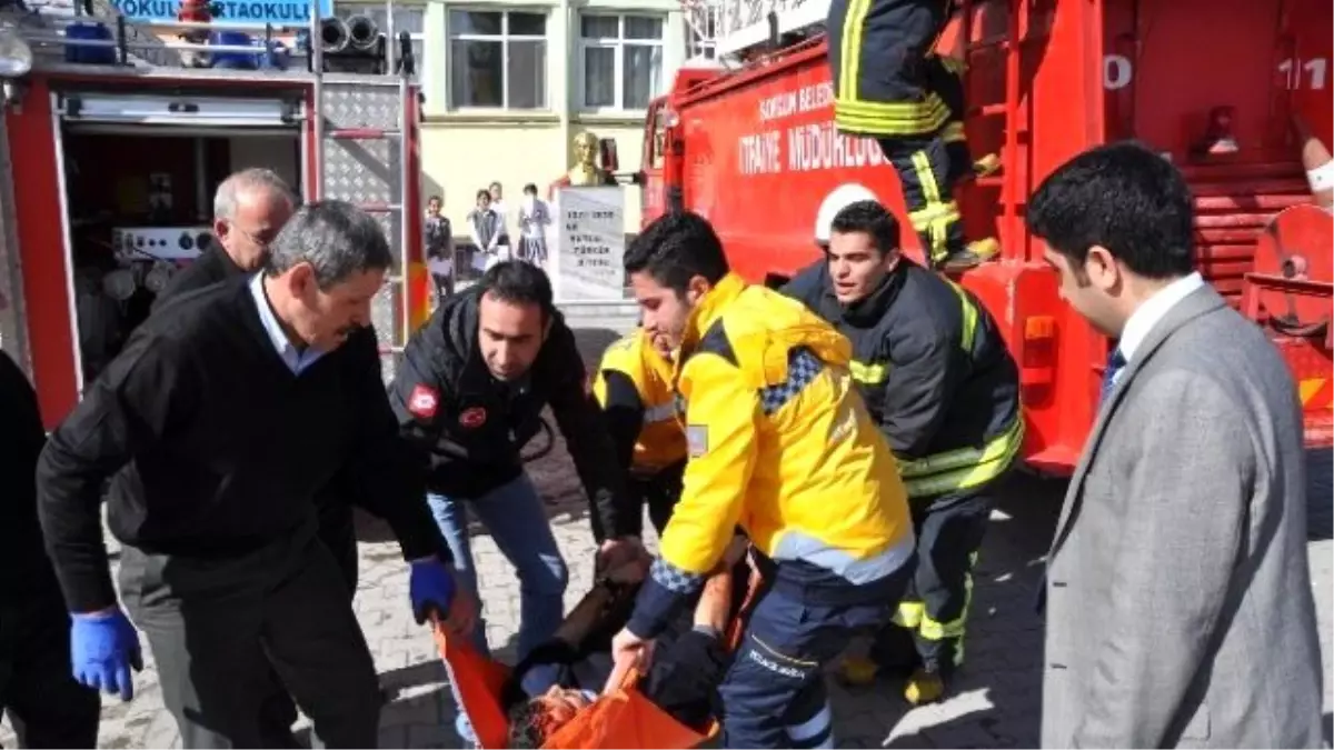 Sorgun\'da Yangın Tatbikatı Gerçeği Aratmadı