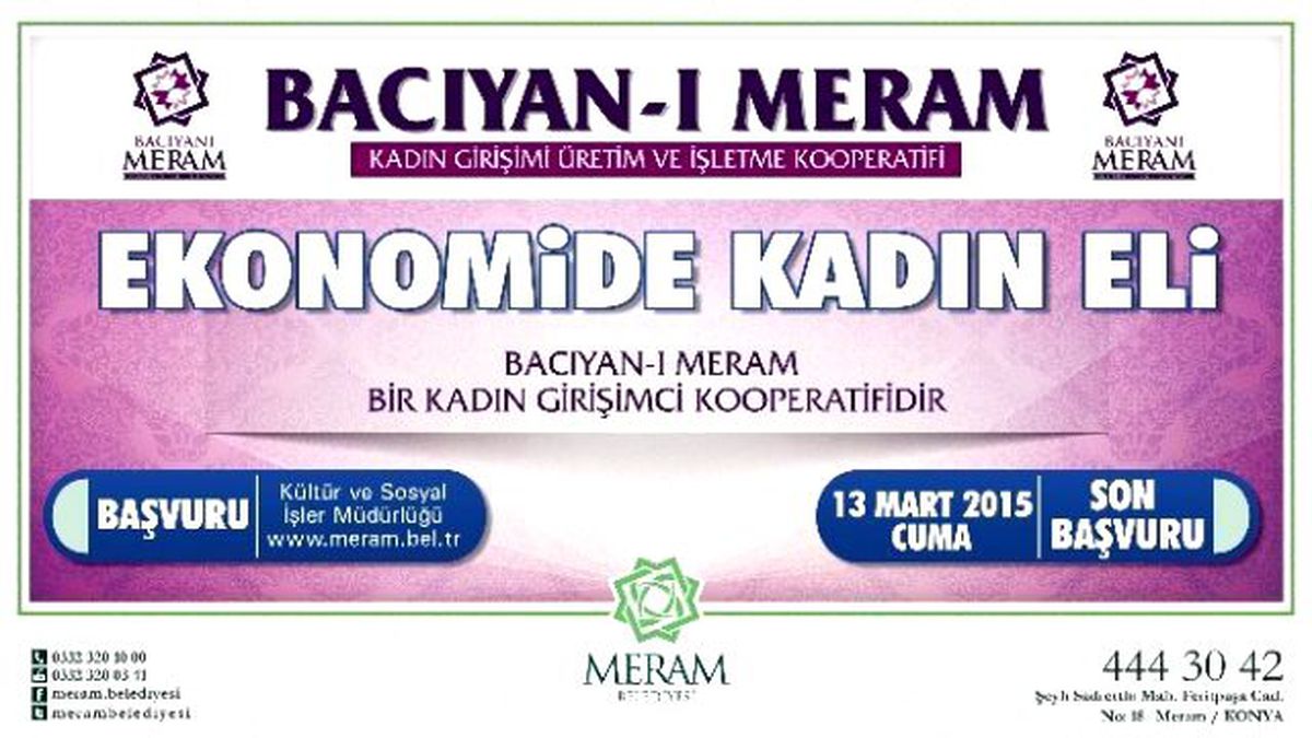 Meram\'da "Bacıyan-ı Meram" Girişimcilik Kooperatifi Kuruldu