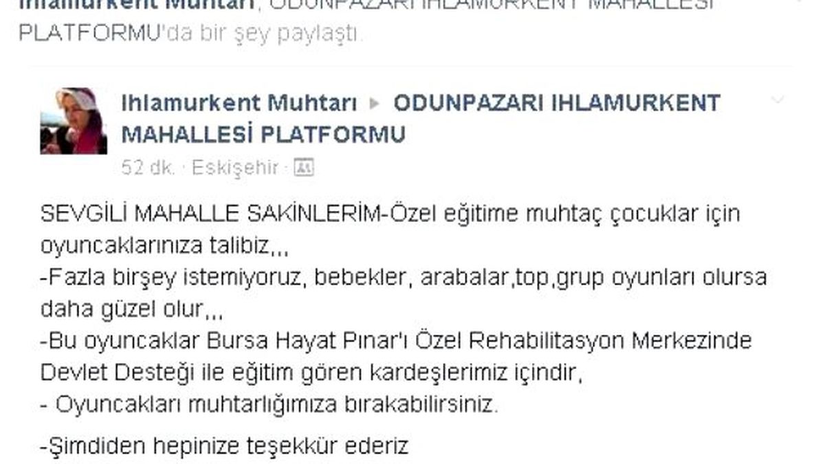 Kadın Muhtardan Örnek Davranış