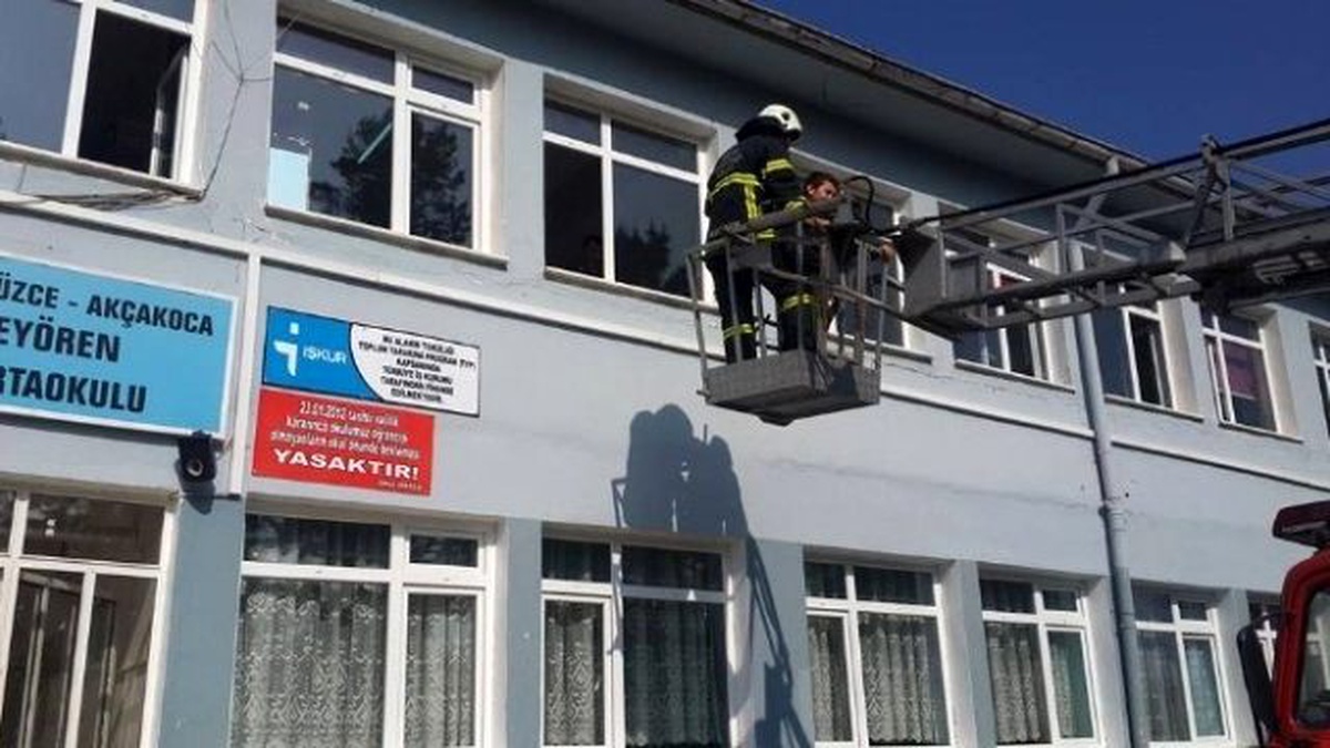 Beyören İlkokulunda Yangın Tatbikatı Yapıldı