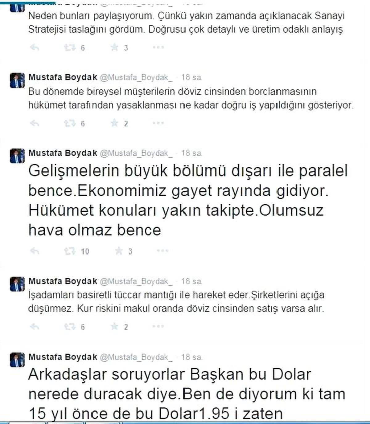 Boydak; Dolardaki Artış Dışarıyla Paralel