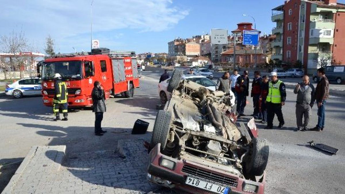 Karaman\'da Trafik Kazası: 1 Yaralı