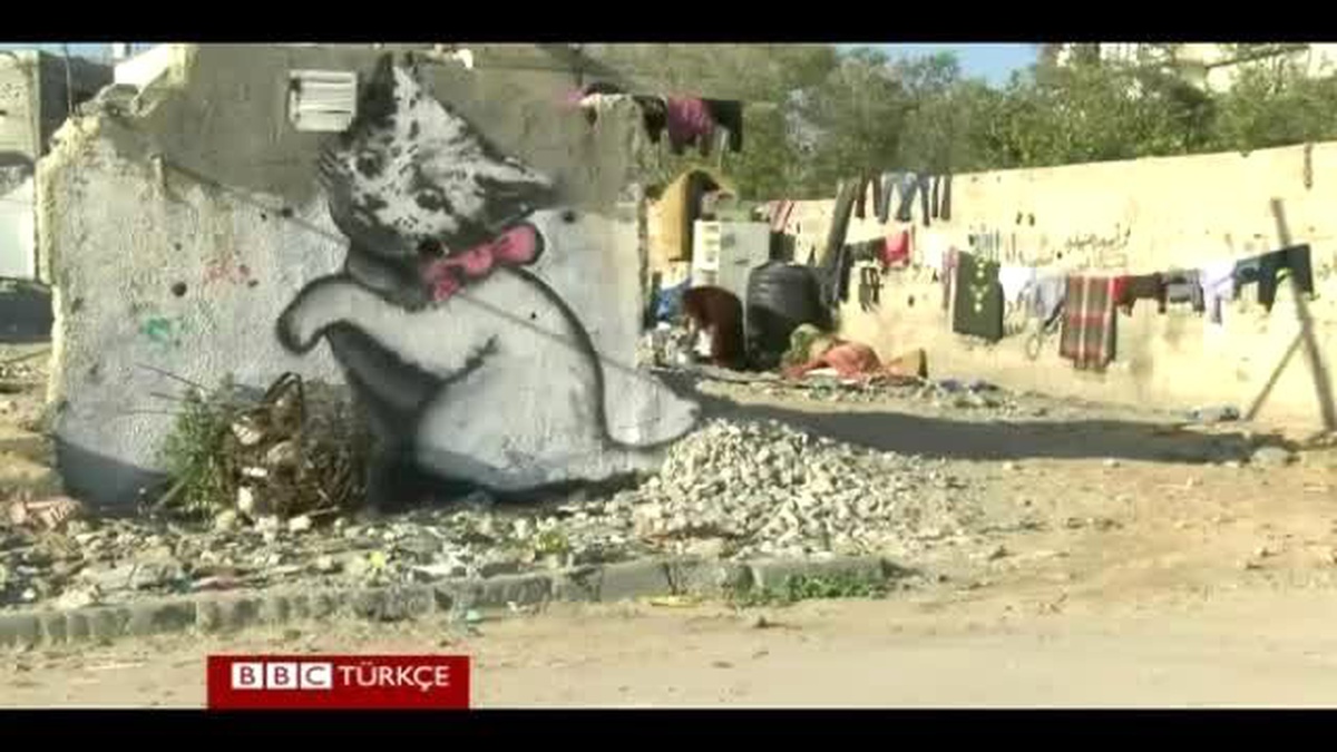 Ünlü Duvar Resimleri Sanatçısı Banksy Gazze\'deydi
