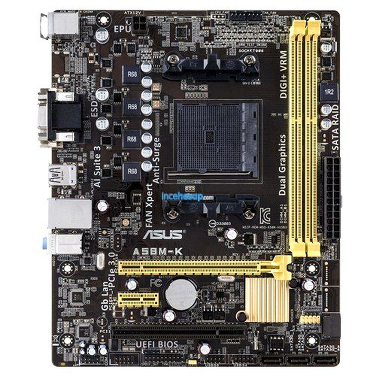 Asus A58m-K Amd A58 Ddr3 Dvı Glan Com Usb3.0 Fm2 Anakart