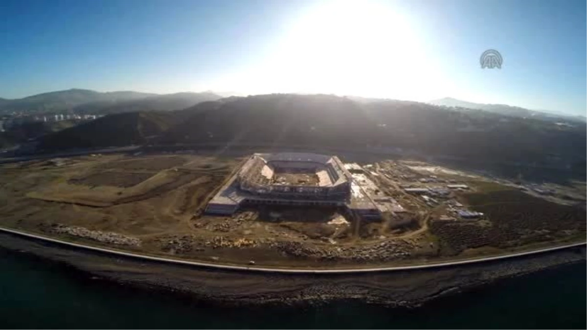 Trabzon Akyazı Stadyumu İnşaat Çalışmaları Havadan Görüntülendi