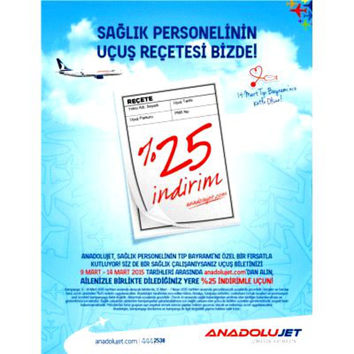 Anadolujet\'ten Erken Tıp Bayramı Kutlaması