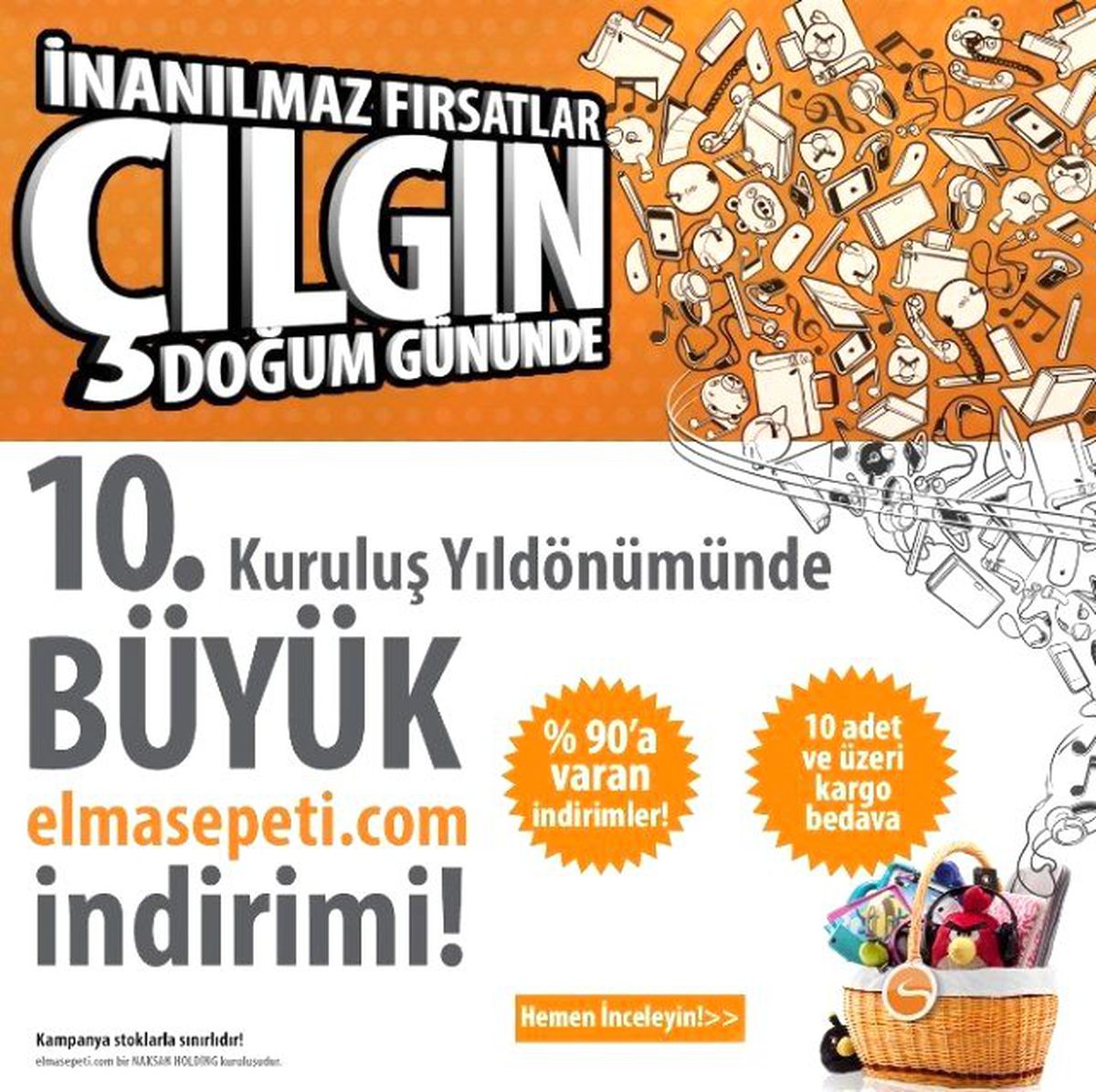 Elmasepeti\'nden 10. Yılına Özel Dev Kampanya