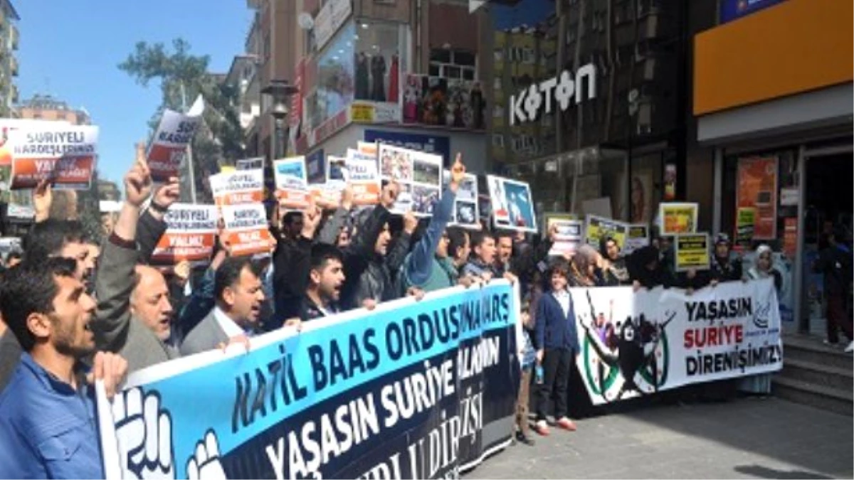 Beşinci Yılına Giren Esed Vahşeti Diyarbakır\'da Lanetlendi